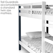 Pkolino Kid's Letto Bunk Bed - The Affordable All Wood Two-Tone Bunk Bed - Sturdy, Solid Construction Designed with Safety in Mind.  Built-in ladder and sturdy guardrails. Modern design that is durable and safe.