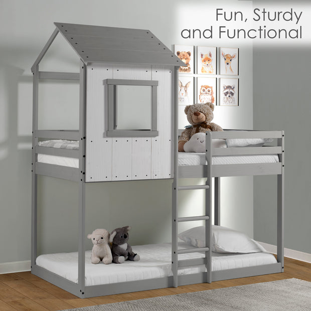 Pkolino Kid's Tree House Bunk Bed - The affordable way to bring fun to the kids room. Sturdy, Solid Construction Designed with Safety in Mind. A whimsical, unique bunk bed. Modern design that is durable and safe.
