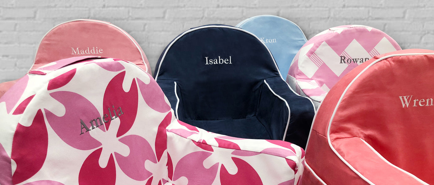 Little Reader Toddler Chairs - Comfy foam, supple fabric, arm rests and book pocket create the perfect seat for toddlers.