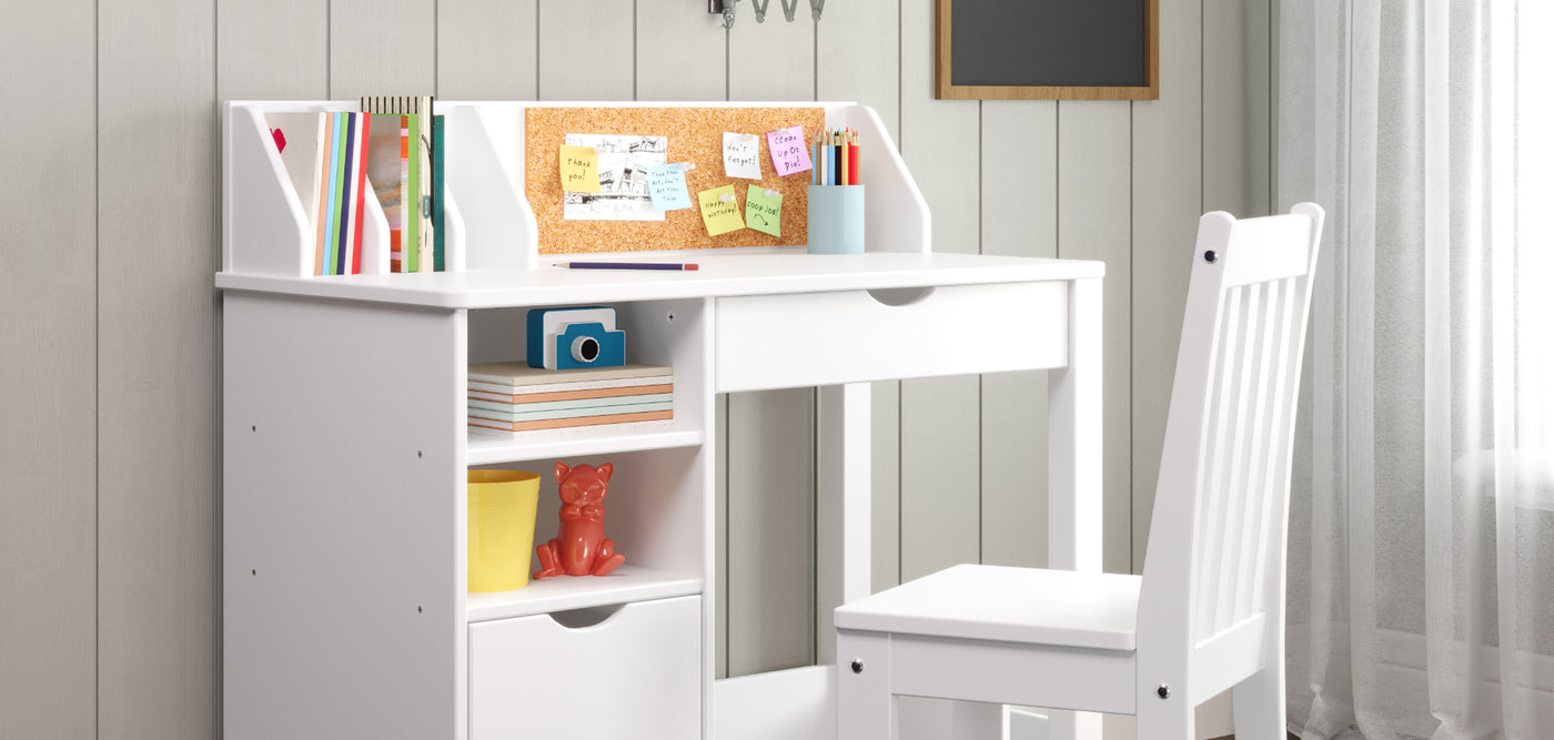 Desk and Storage - The easy charm of our smartly designed desk and storage collection makes them an ideal addition to any child’s room. 