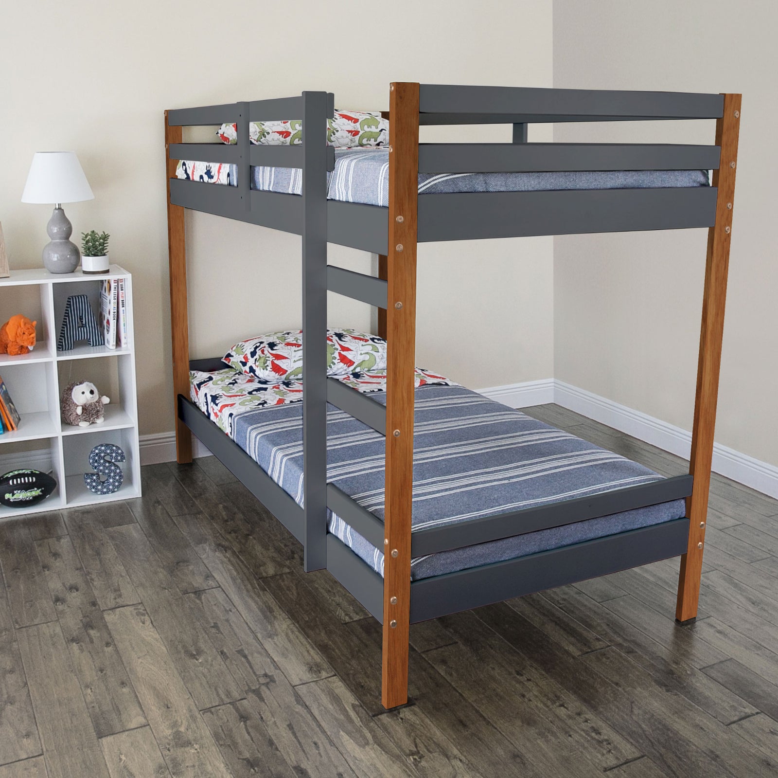 Letto Bunk Bed Natural and Grey P'kolino