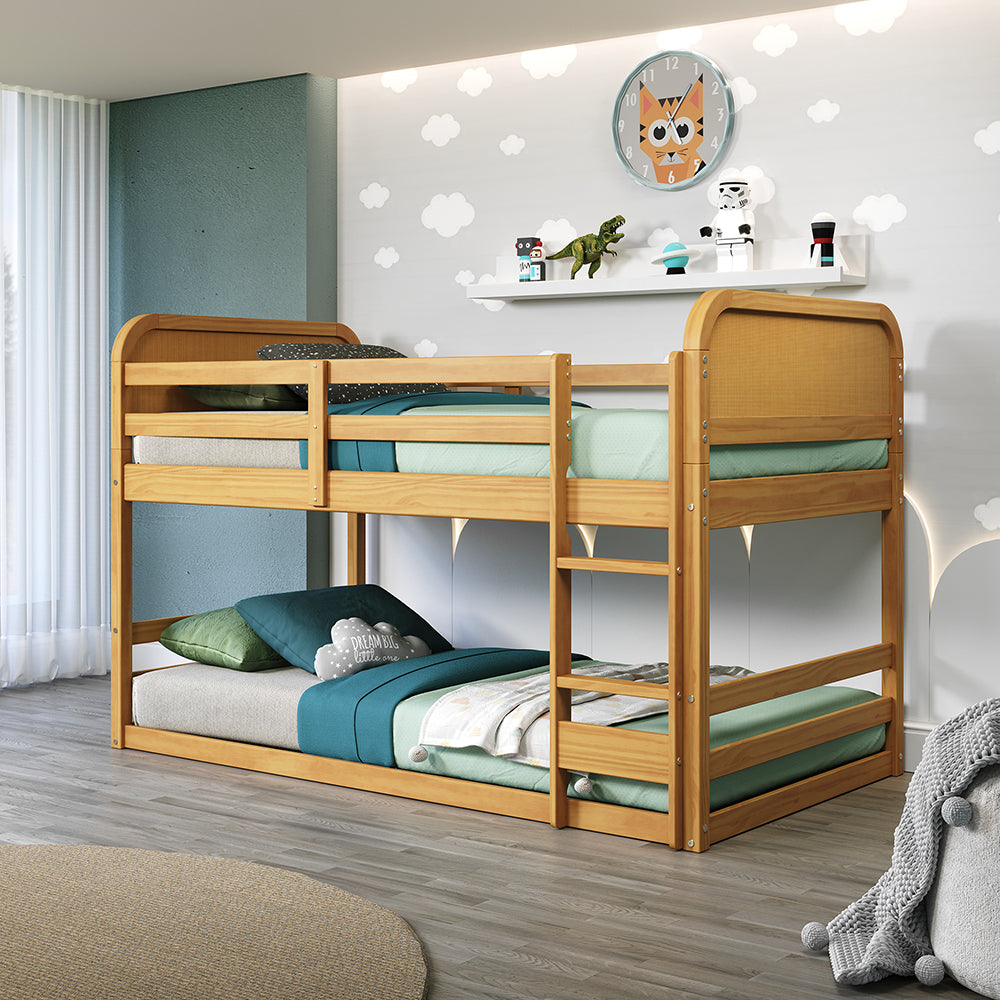 Twin Bunk Deals On Kids Beds Curva Rattan Solid Wood Bunk Bed Twin