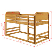 Curva Rattan Solid Wood Bunk Bed Twin Bed