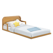 Curva Rattan Solid Wood Twin Floor bed