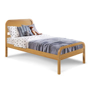 Curva Rattan Solid Wood Twin Bed