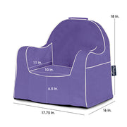 Little Reader Chair - Light Purple with White Piping - PKFFLRSLPR