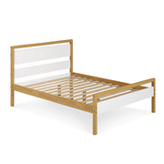 P'kolino Quadra Full Bed - White and Natural - Solid Pine Wood - Eco Friendly - Modern Design - PKFFQUAFUL