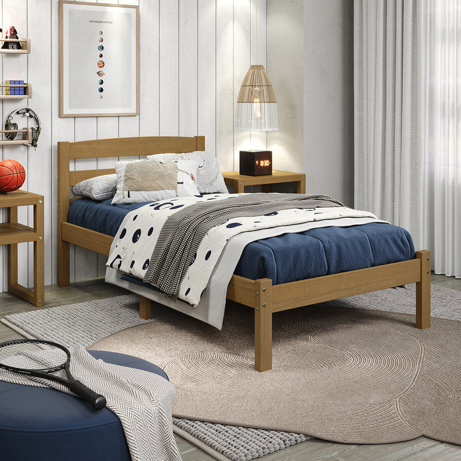 Urban Oak Wood Twin Bed