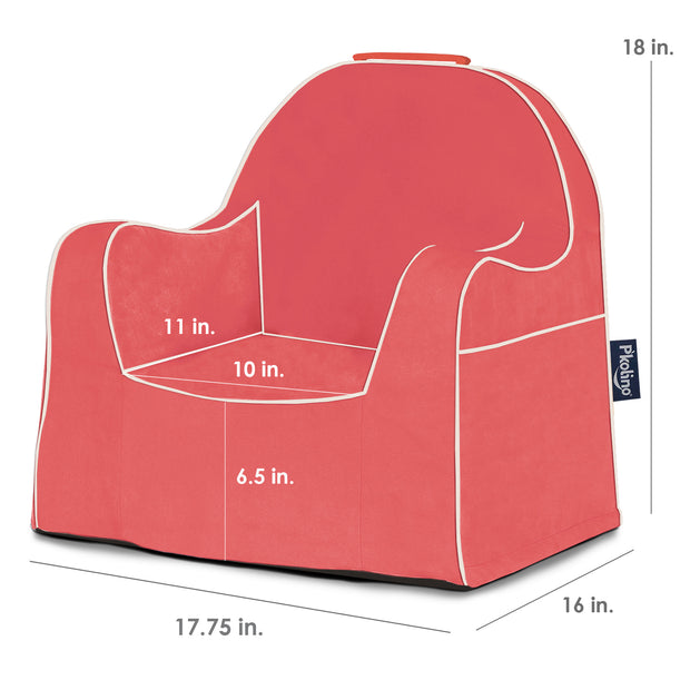 Little Reader Chair - Coral with White Piping