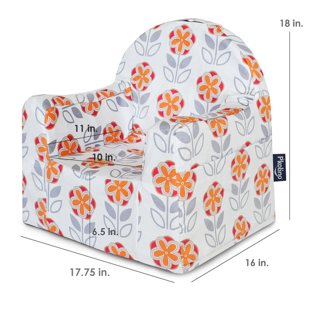 Little Reader Chair - Flowers: White and Orange