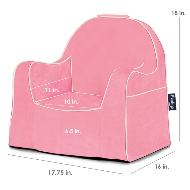 Little Reader Chair - Pink with White Piping