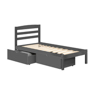 P'kolino Twin Bed with Storage Drawers - Grey
