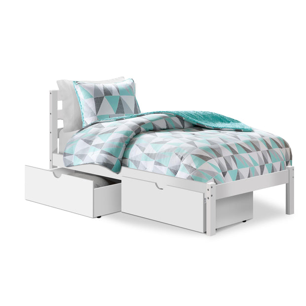 P'kolino Twin Bed with Storage Drawers - White