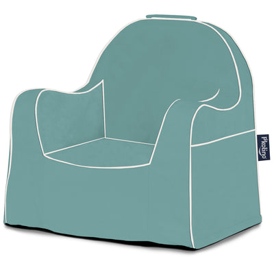 Little Reader Chair - Waterfall Fall Blue with White Piping