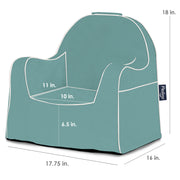 Little Reader Chair - Waterfall Fall Blue with White Piping