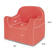 Dimensions: Reader Children's Chair - Coral with White Piping