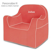 Personalization: Reader Children's Chair - Coral with White Piping