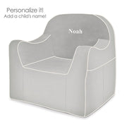 Personalization: Reader Children's Chair - Grey with White Piping