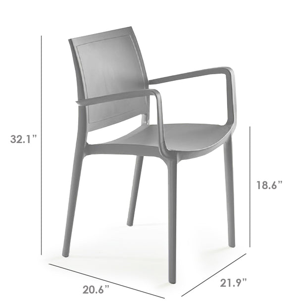 P'kolino Luna Modern Chair with Arms - Grey