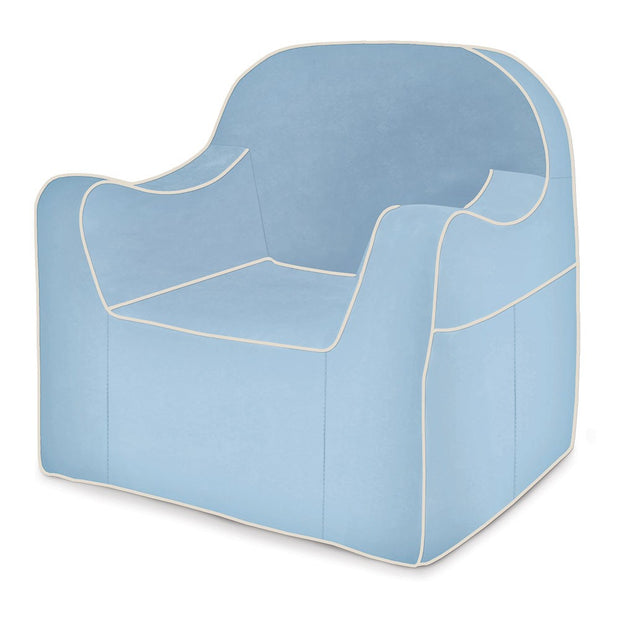 Reader Children's Chair - Light Blue with White Piping