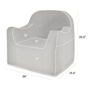Dimensions: Reader Children's Chair - Grey with White Piping