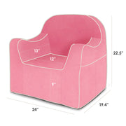 Reader Children's Chair - Pink with White Piping