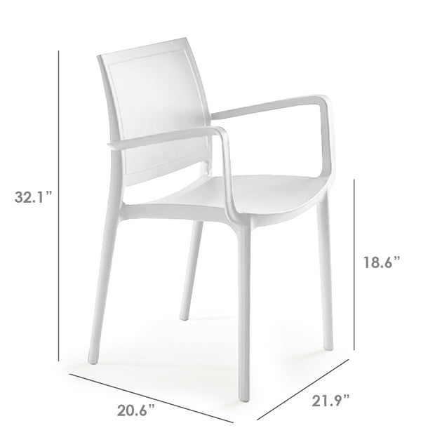 P'kolino Luna Modern Chair with Arms - White
